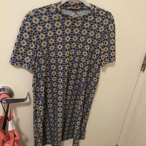 Royal Blue and Crown Gold Highneck Dress